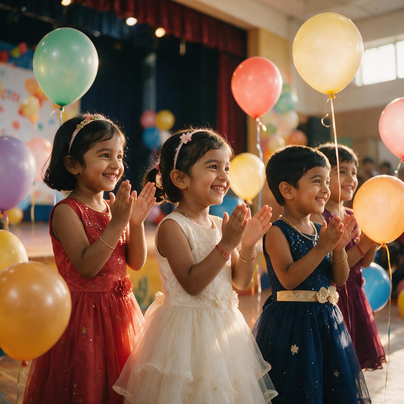 Children celebrating at a Little Blossoms event